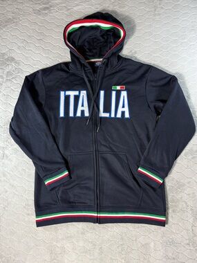 Star Venezia Italia Full Zip Hoodie Italy Flag Embroidered XL Fits Large